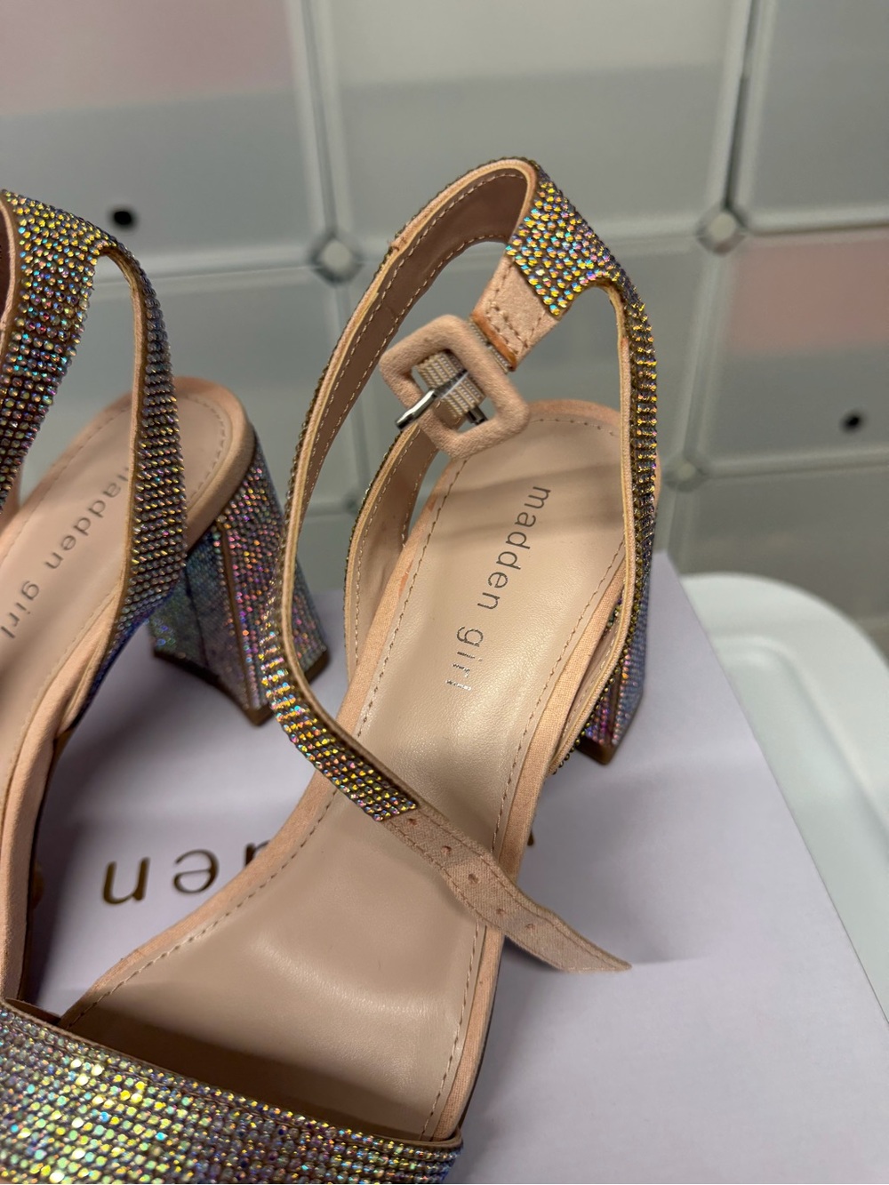Madden Girl Rhinestone Block Heels - Picture 5 of 6